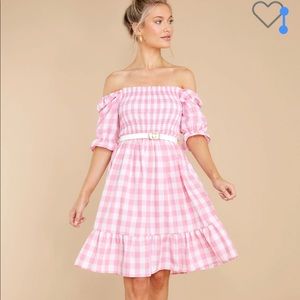 Picnic in Paradise Pink Gingham Dress